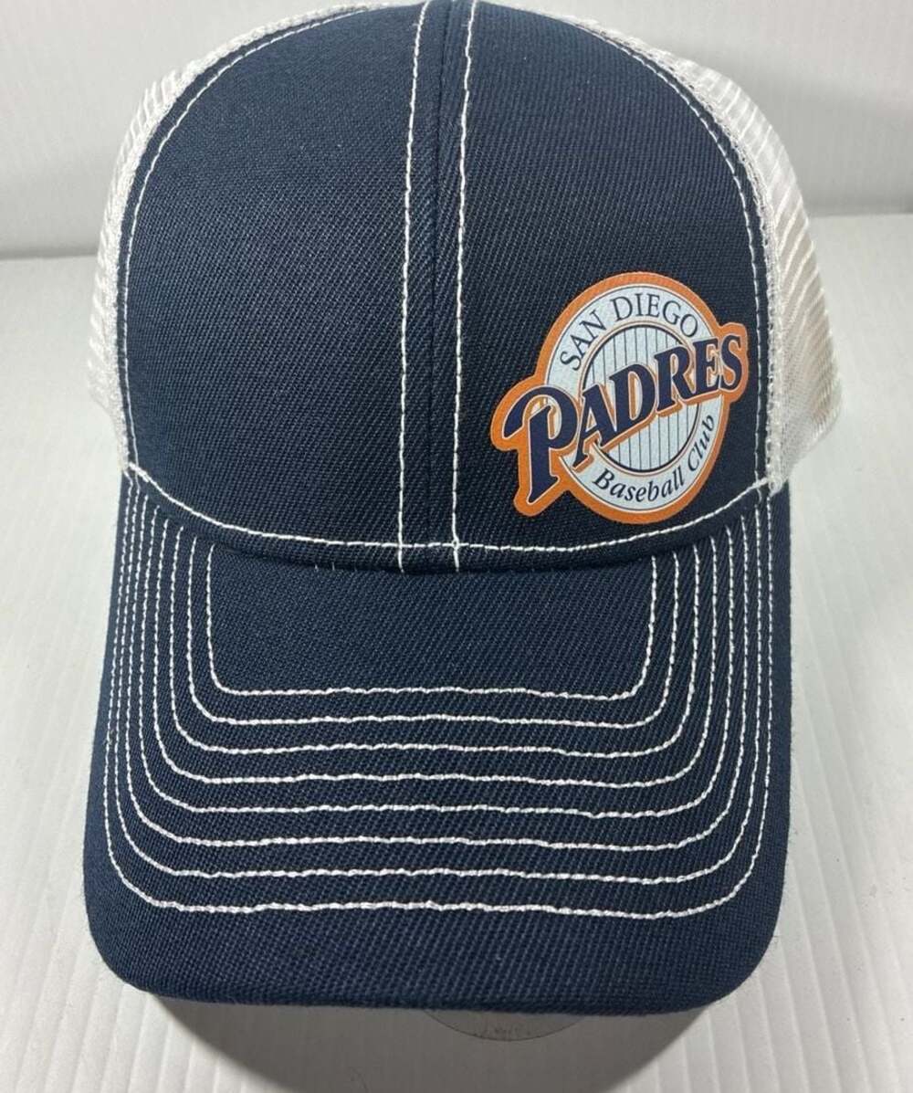 San Diego Padres Navy  Blue & White Mesh Baseball Hat Adjustable